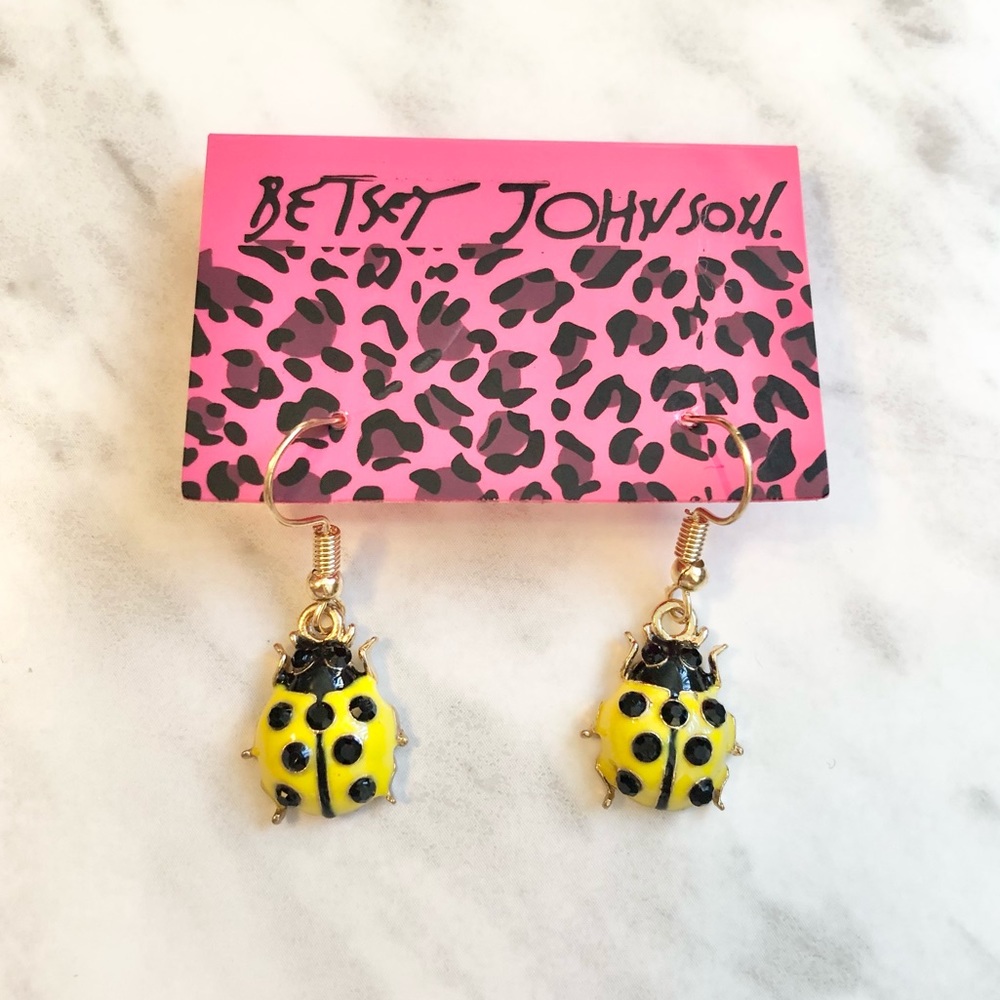 🎉 New Betsey Johnson Yellow Ladybug Earrings